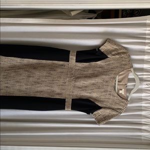 J Crew black & tan tweed dress